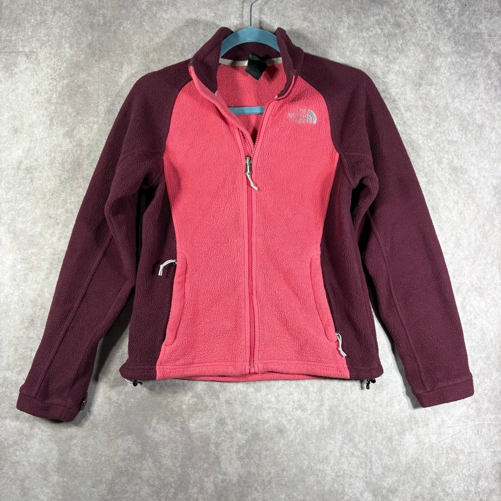 The North Face Jacket Womens S Pink Burgundy Two-Tone Fleece Full Zip Outdoor